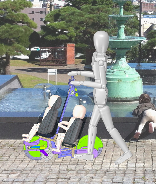 二輪型ベビーカー